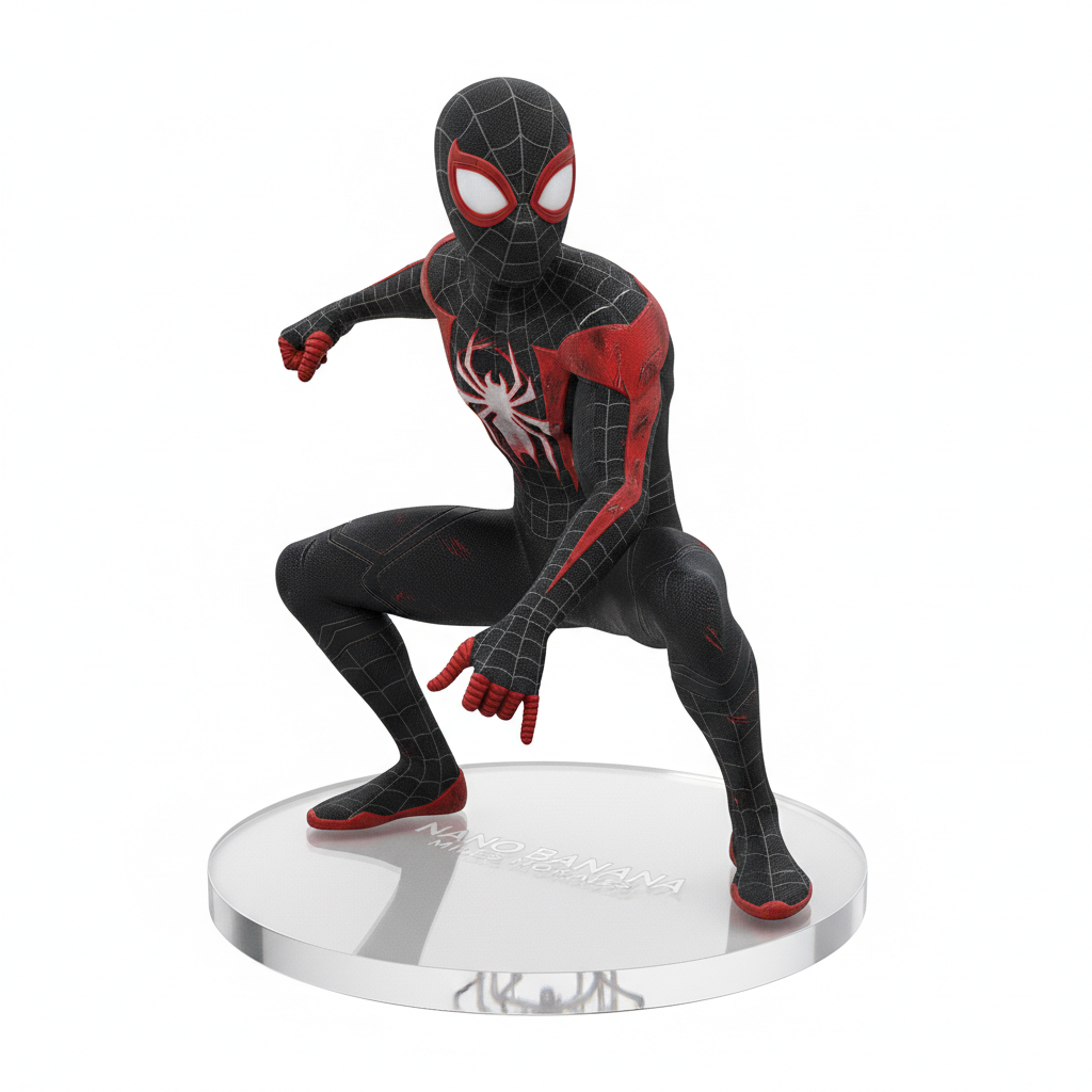 2D Miles Morales Nano Banana 3D figurine